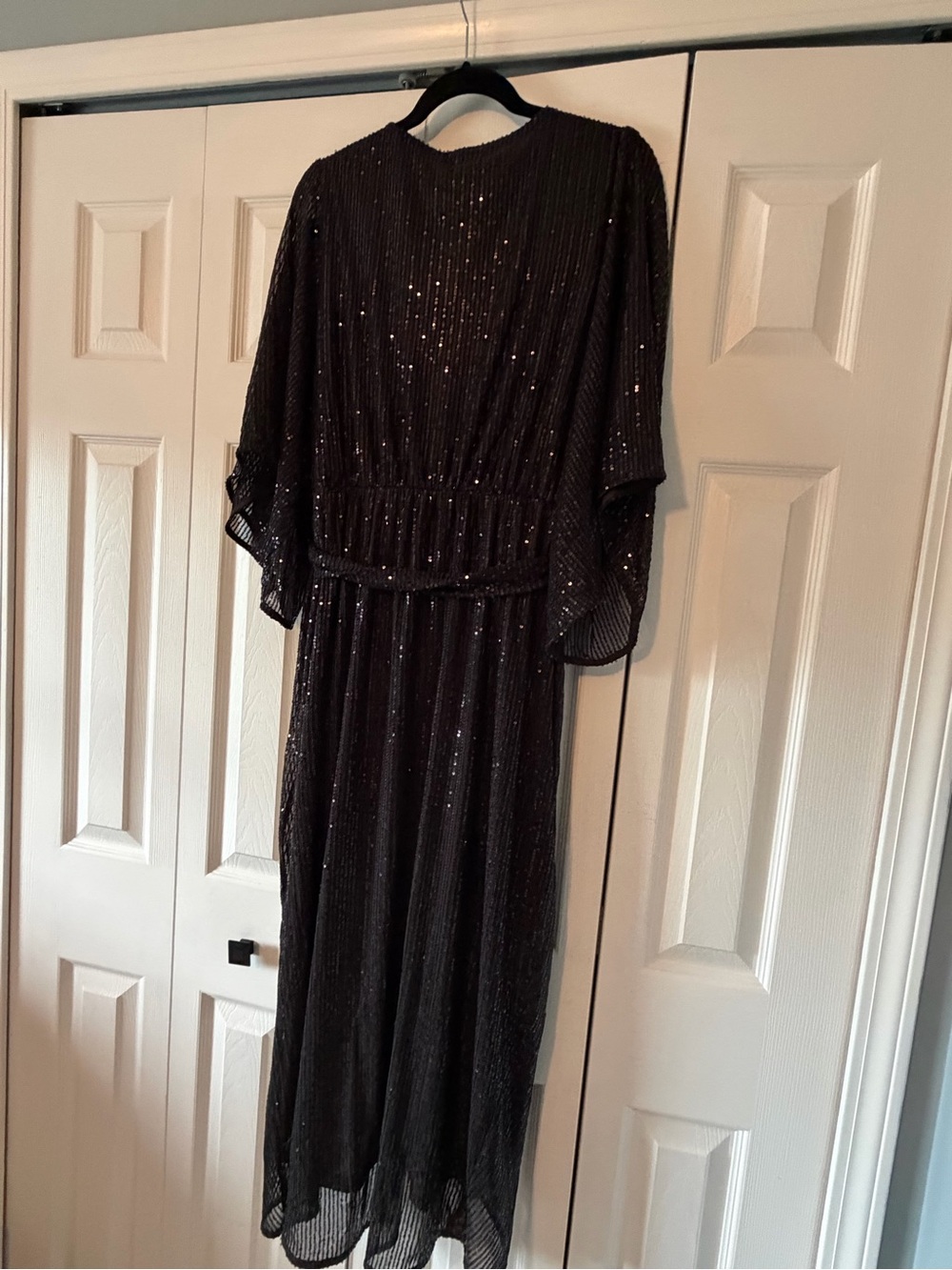 City Chic Paige Sequin Faux Wrap Midi Dress - Picture 5 of 7